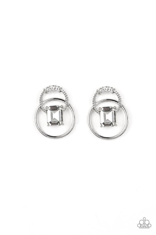 Paparazzi Earring ~ Dangerously Dapper - White