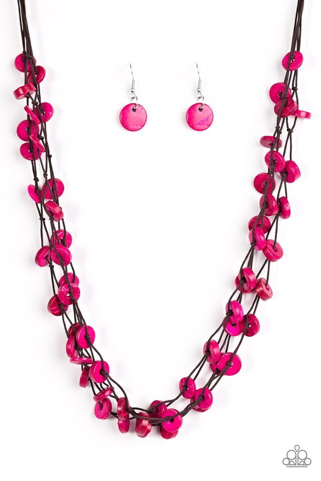 Paparazzi Necklace - Hoppin Honolulu - Pink
