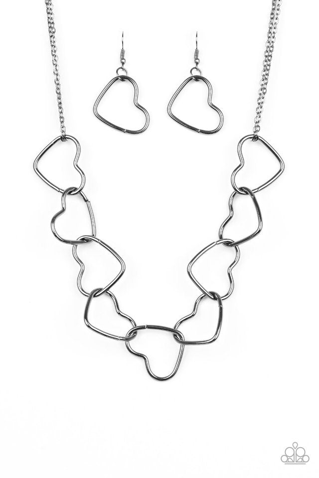 Paparazzi Necklace ~ Unbreak My Heart - Black