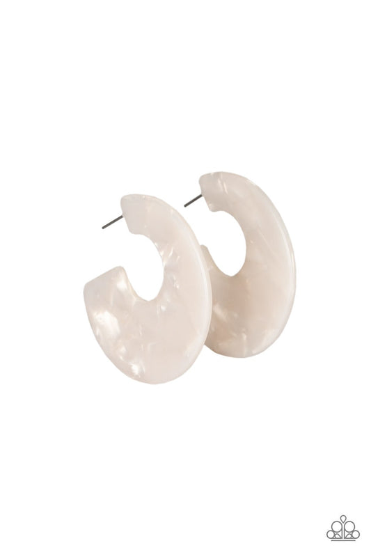 Paparazzi Earring ~ Tropically Torrid - White