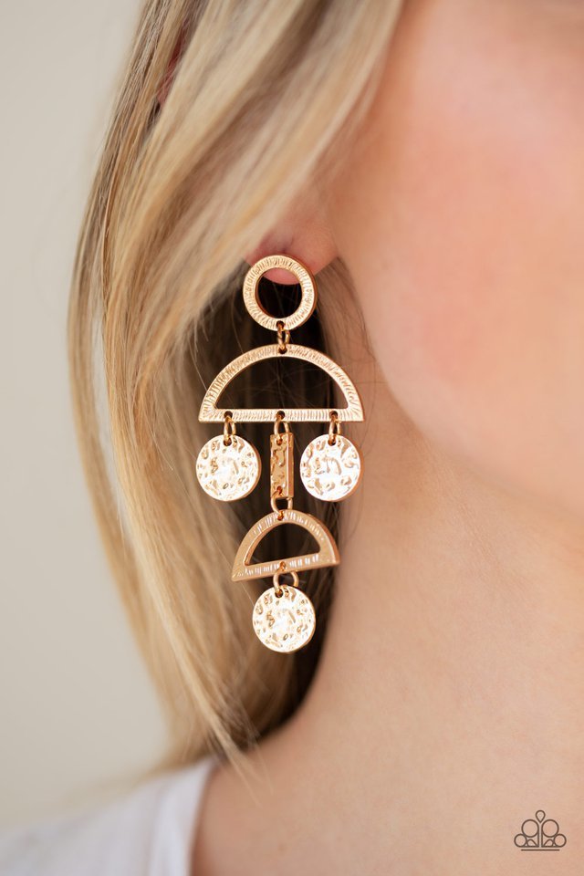 Paparazzi Earring ~ Incan Eclipse - Gold