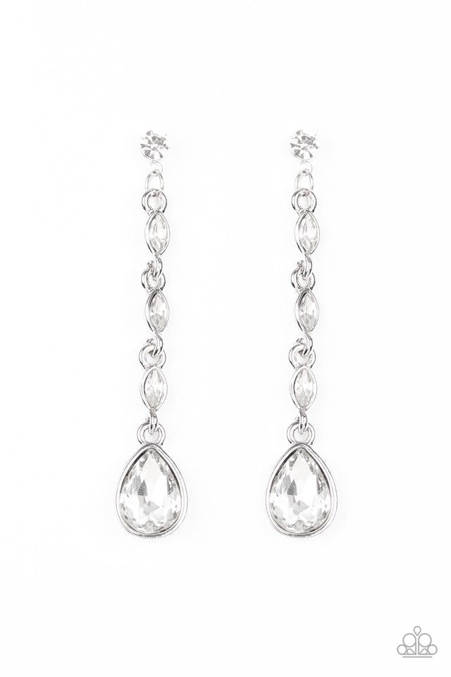 Paparazzi Earring ~ Must Love Diamonds - White