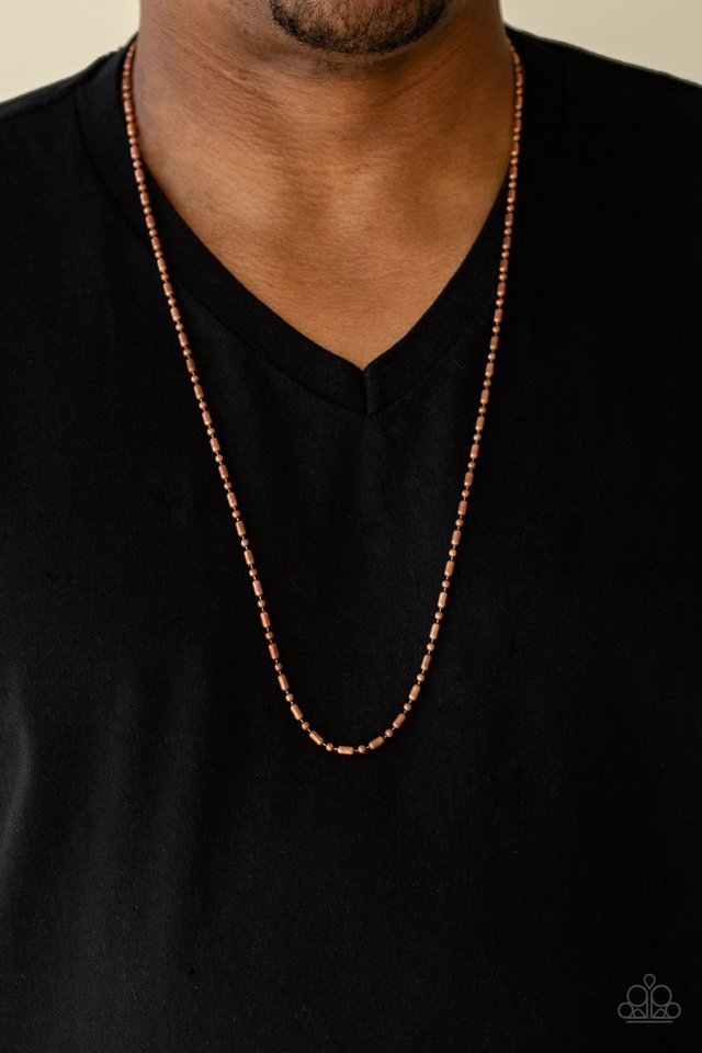 Men's Paparazzi Necklace ~ Covert Operation - Copper