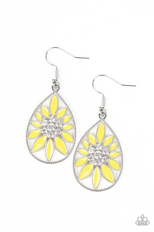 Paparazzi Earring ~ Floral Morals - Yellow