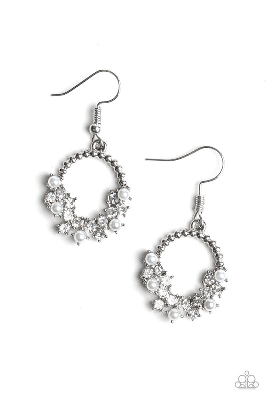 Paparazzi Earring ~ Refined Razzle - White