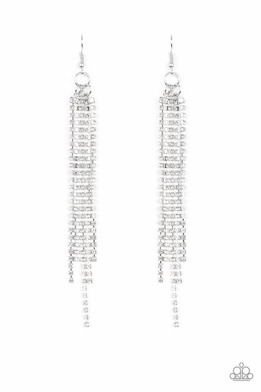 Paparazzi Earring ~ Center Stage Status - White