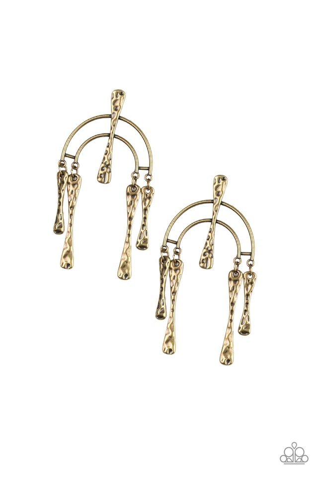 Paparazzi Earring ~ ARTIFACTS Of Life - Brass