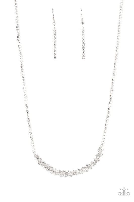 Paparazzi Necklace ~ Glamour Glow - White