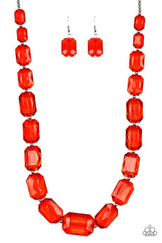 Paparazzi Necklace ~ ICE Versa - Red