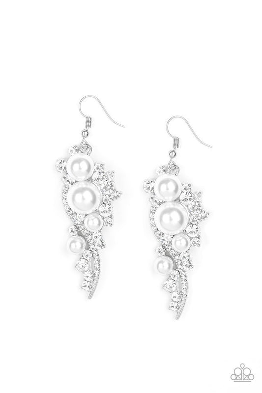 Paparazzi Earring ~ High-End Elegance - White