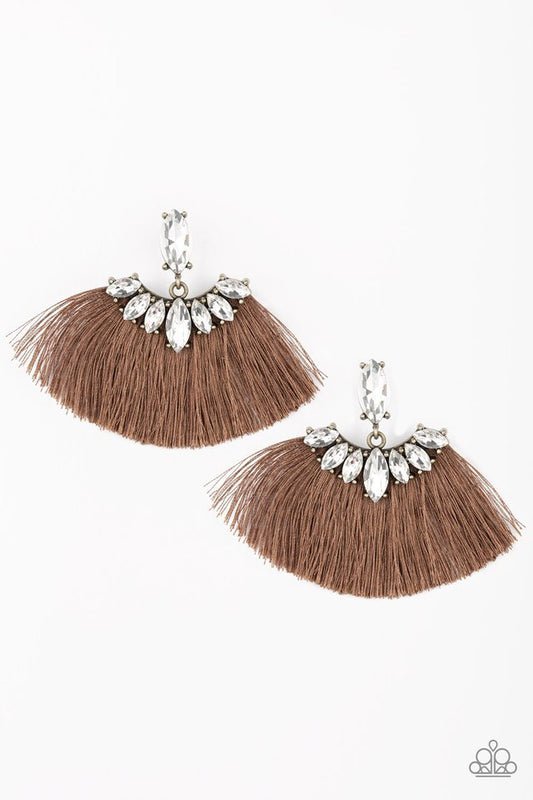 Paparazzi Earring ~ Formal Flair - Brown