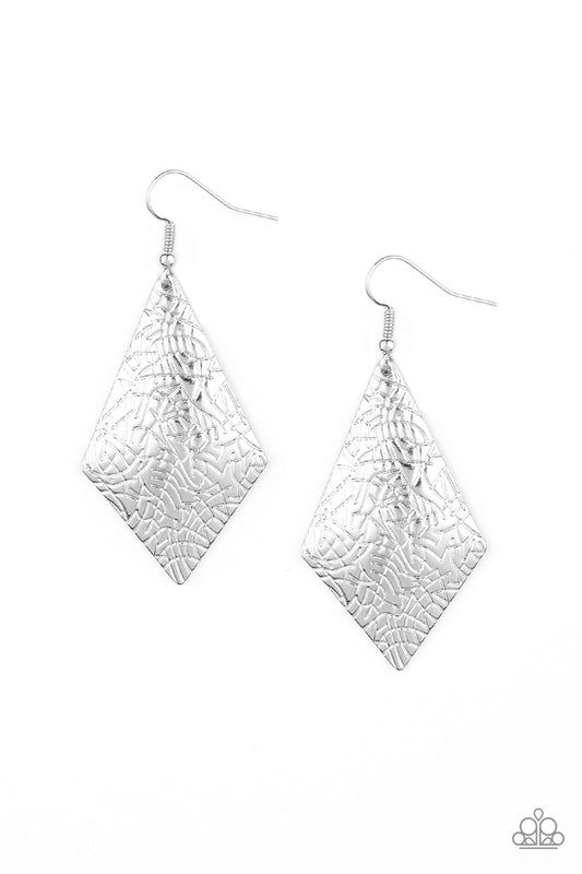 Paparazzi Earring ~ Texture Retreat - Silver