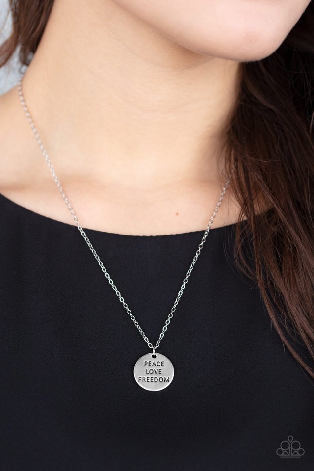 Paparazzi Necklace ~ Freedom Isnt Free - Silver