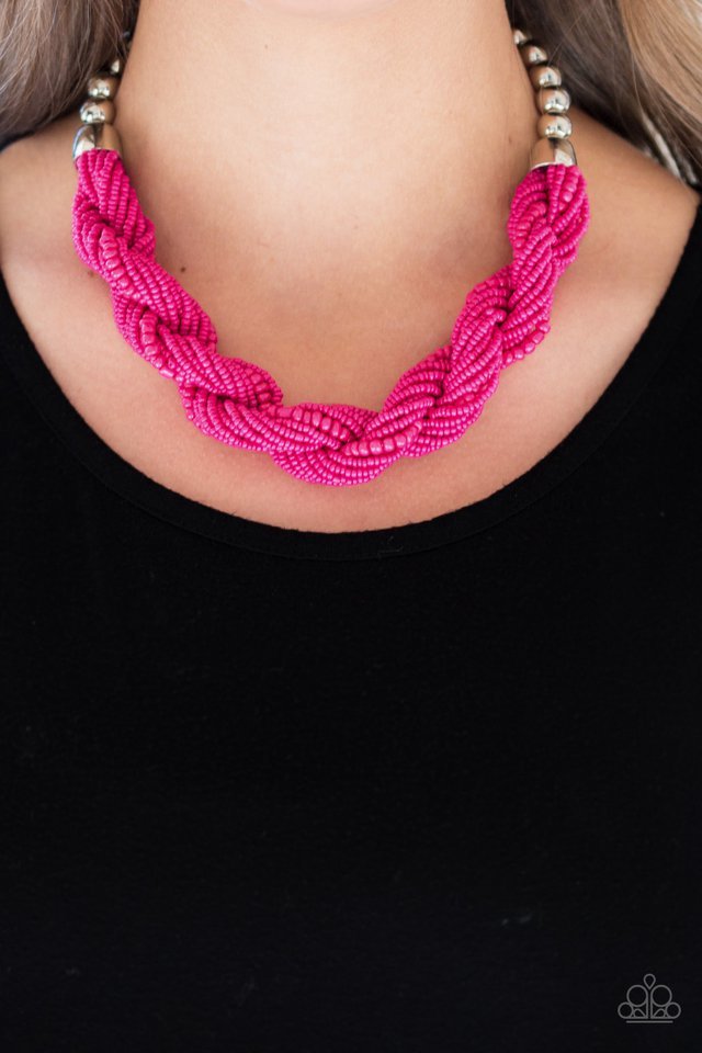 Paparazzi Necklace ~ Savannah Surfin - Pink