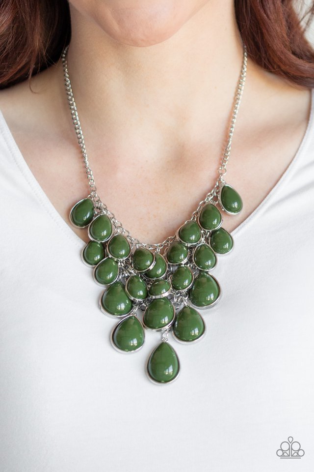 Paparazzi Necklace ~ Shop Til You TEARDROP - Green