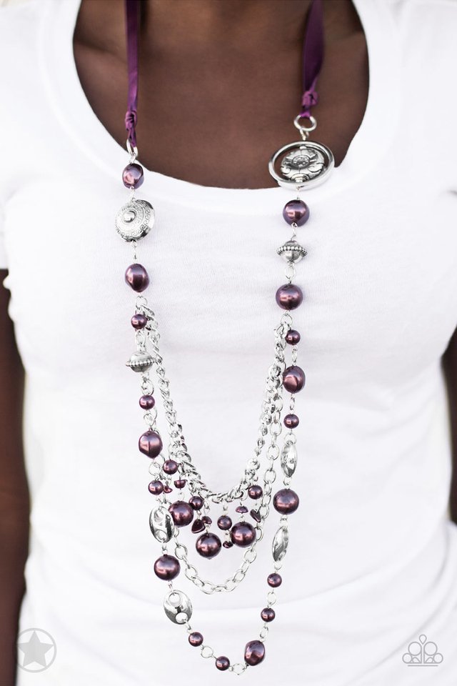 Paparazzi Blockbuster Necklace - All the Trimmings - Purple