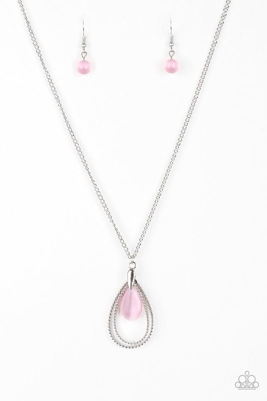 Paparazzi Necklace ~ Teardrop Tranquility - Pink