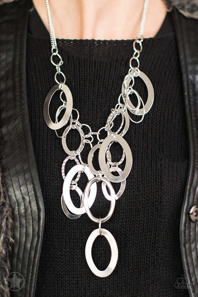 Paparazzi Blockbuster Necklace - A Silver Spell - Silver