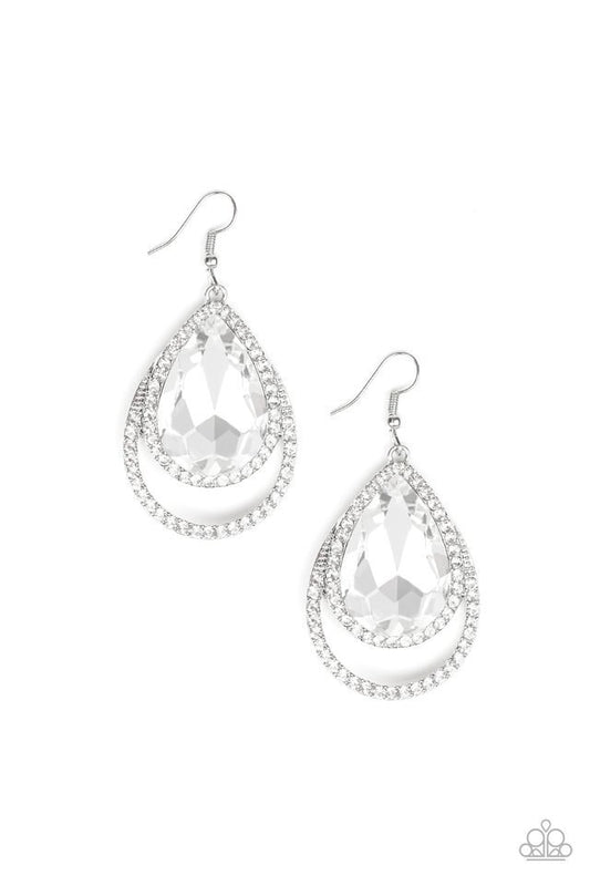 Paparazzi Earring - Famous - White