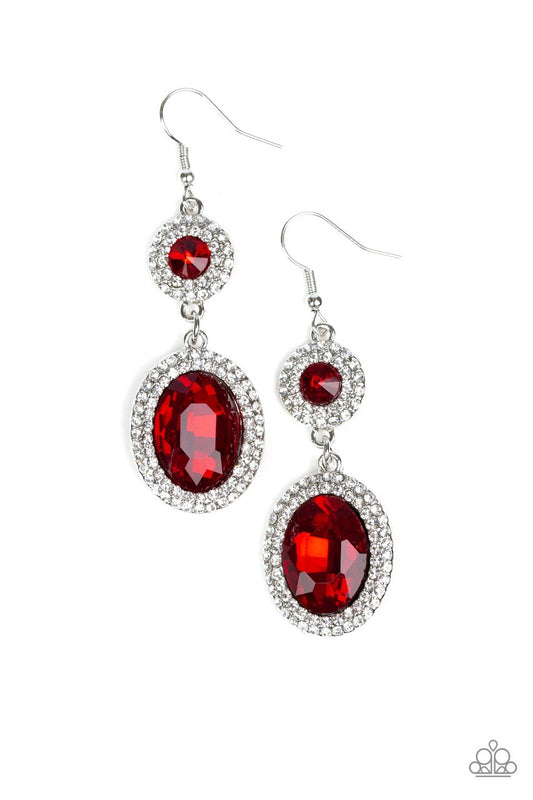 Paparazzi Earring ~ Let It BEDAZZLE - Red