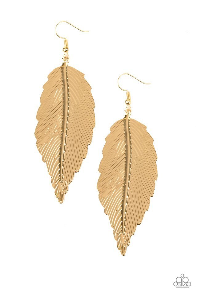 Paparazzi Earring ~ Lookin For A FLIGHT - Gold