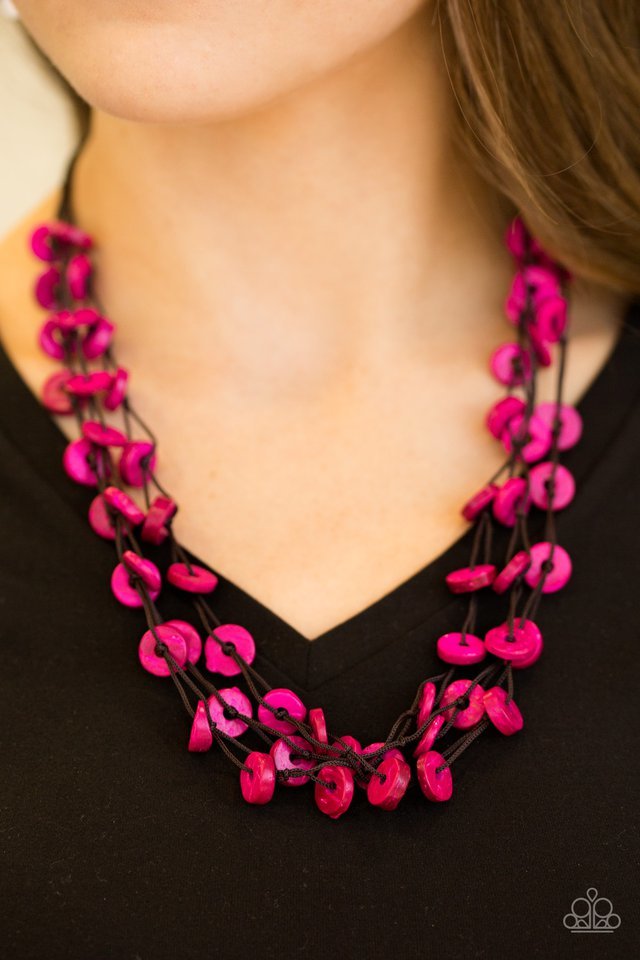Paparazzi Necklace - Hoppin Honolulu - Pink