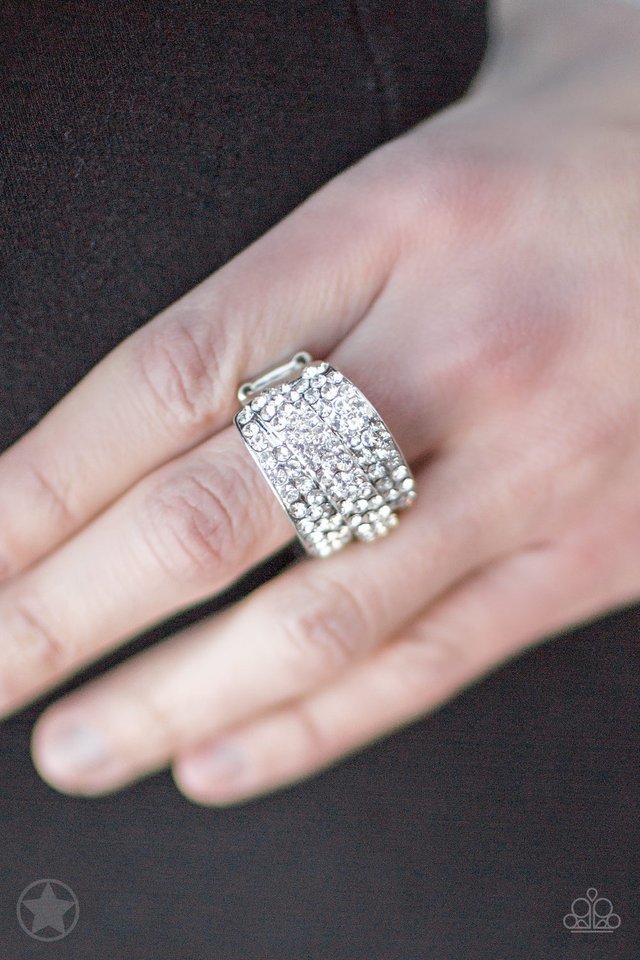 Paparazzi Blockbuster Ring - The Millionaires Club - White