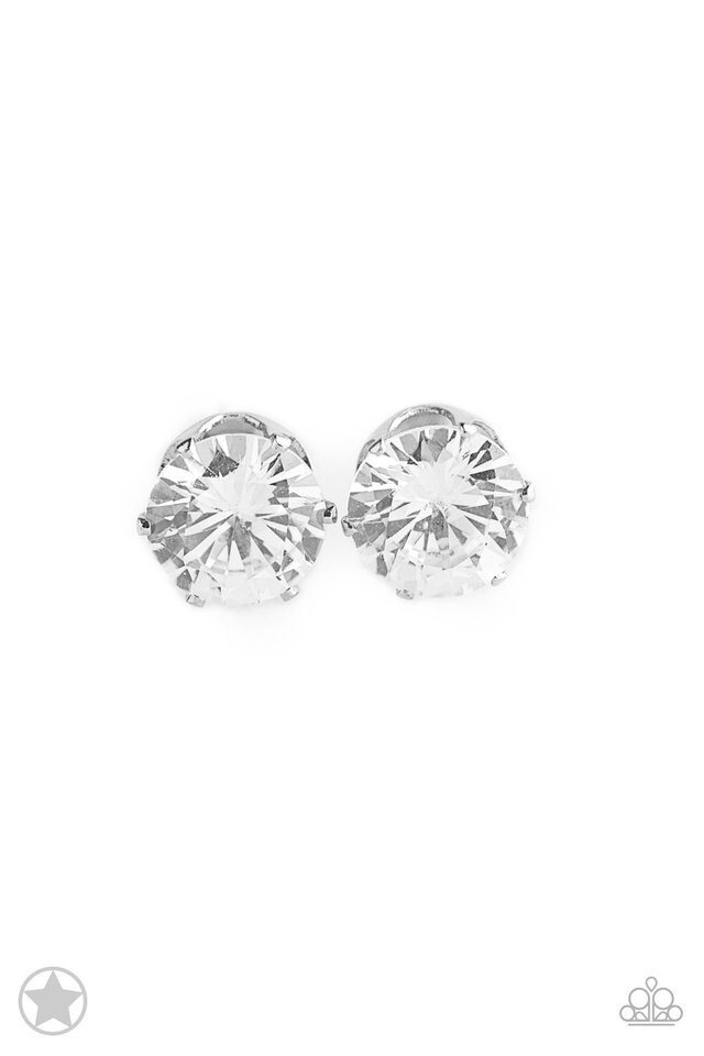 Paparazzi Blockbuster Earrings - Just In TIMELESS - White