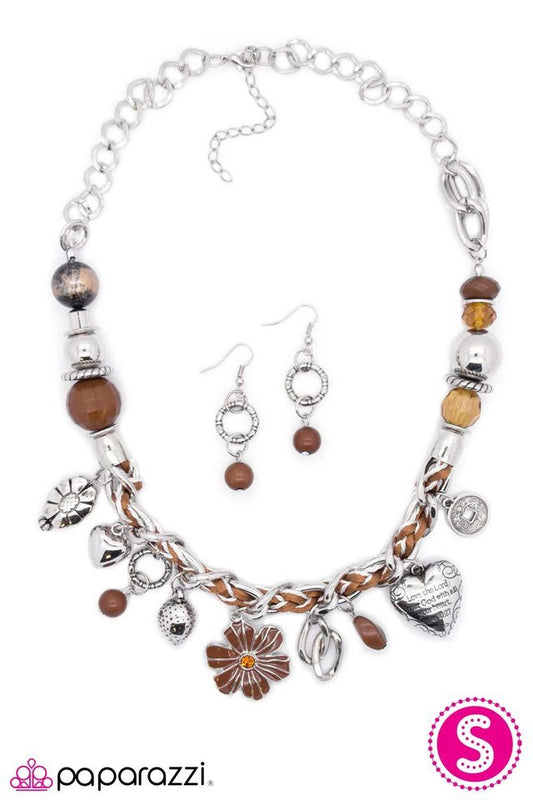 Paparazzi Blockbuster Necklace - Charmed, I'm Sure - Brown