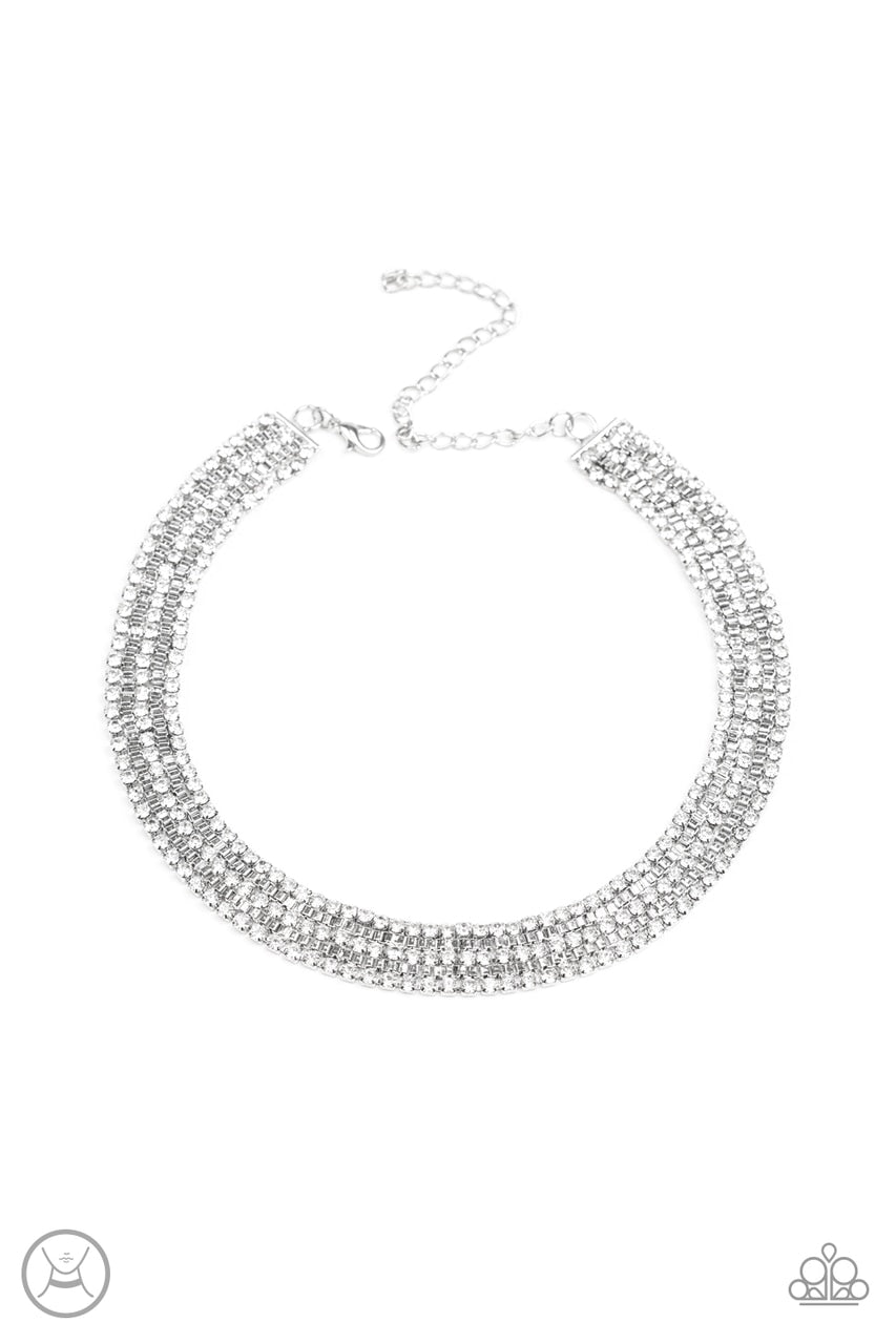 Paparazzi Necklace ~ Full REIGN - White