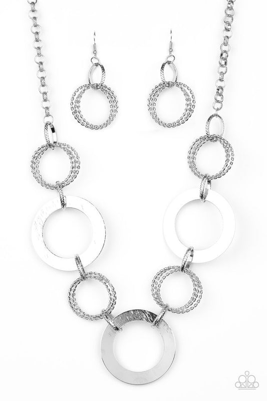 Paparazzi Necklace ~ Ringed in Radiance - Silver