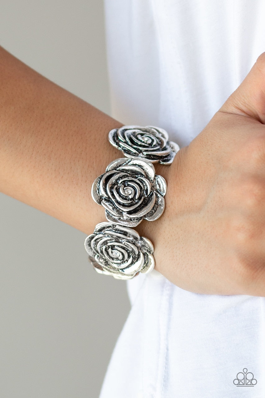 Paparazzi Bracelet ~ Floral Flamboyancy - White