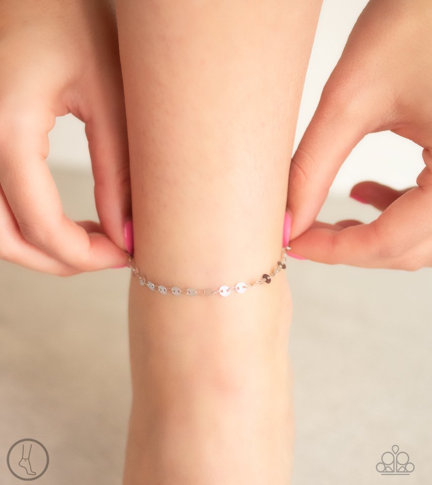 Paparazzi Anklet ~ Beach Shimmer - Silver