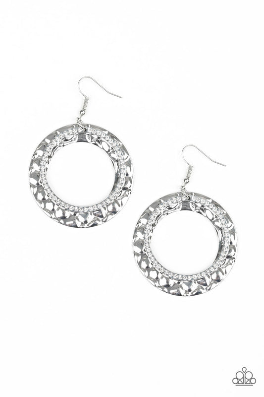 Paparazzi Earring ~ Cinematic Shimmer - White