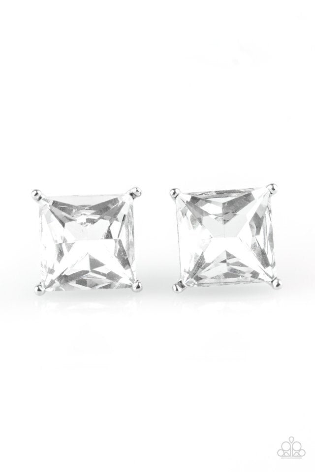 Paparazzi Earring ~ The Big Bang - White Post