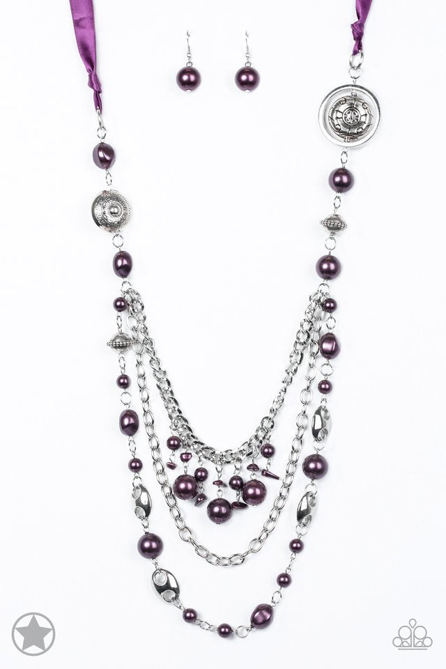 Paparazzi Blockbuster Necklace - All the Trimmings - Purple