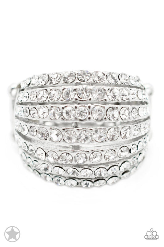 Paparazzi Blockbuster Ring - Blinding Brilliance - White